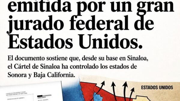 Sonora aparece en la acusación formal emitida por un gran jurado federal de Estados Unidos.