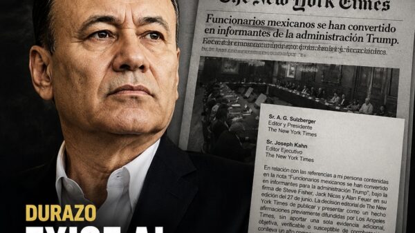 Durazo responde al New York Times: exige una rectificación y niega haber sido notificado de investigación alguna